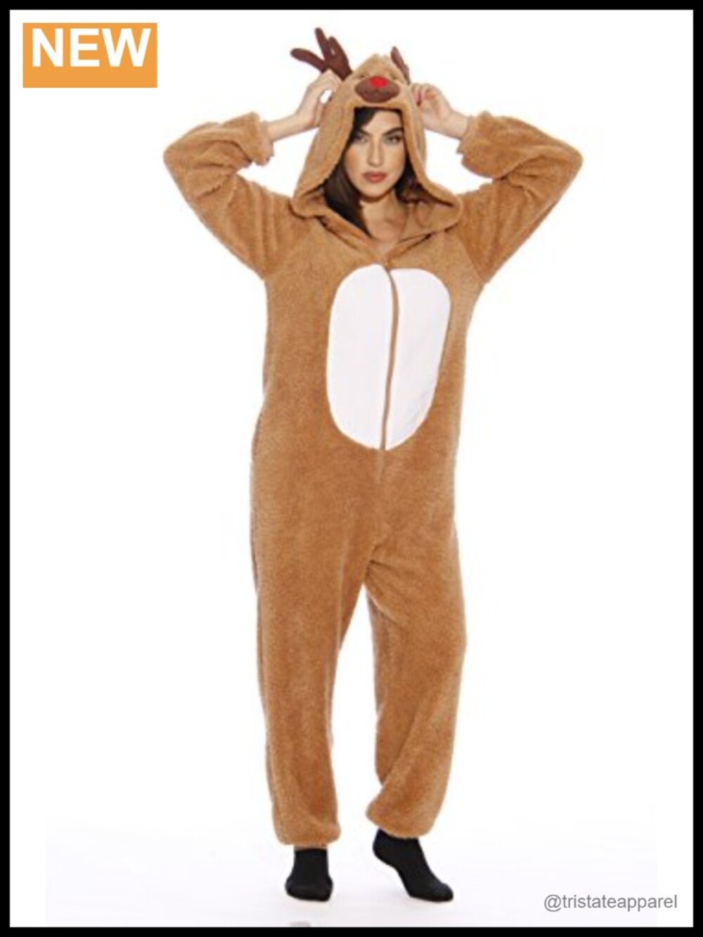 Sherpa Fleece Hooded Christmas Onesie Pajama